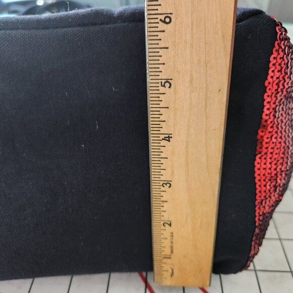 Victoria's Secret Sequin Lip Zip Shoulder Tote Weekend Duffle Gym Black Bag - Picture 8 of 16